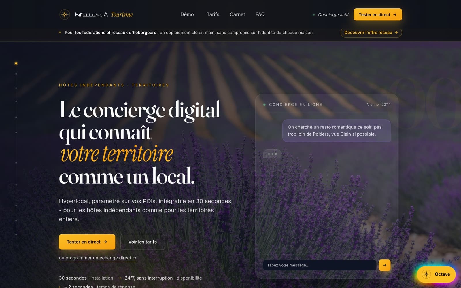 Capture d'écran du chatbot Club Hôtes Vienne - un concierge digital pour le tourisme régional.